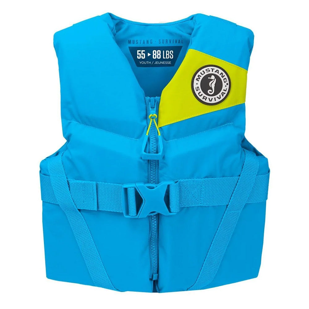 Mustang Youth REV Foam Life Vest  Azure Blue MV3570022680