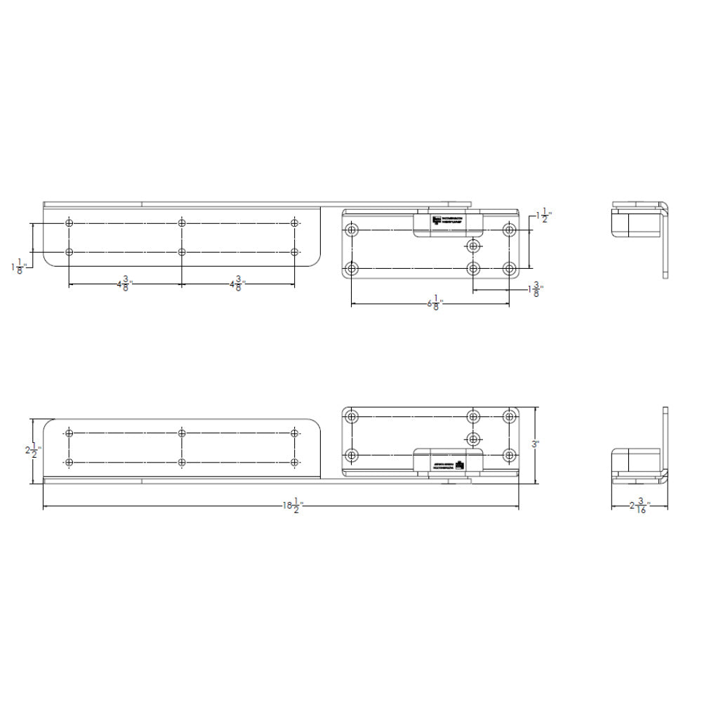 TACO Command Ratchet Hinge  1812  316 Stainless Steel Polished wHard Stop H250048