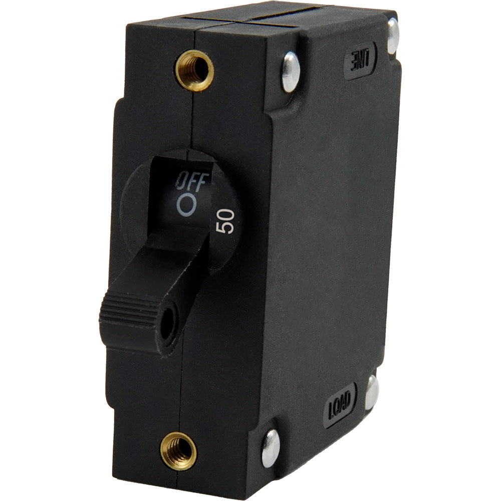Egis A Series Black Toggle Panel Mount Circuit Breaker Single Pole 50A 321150