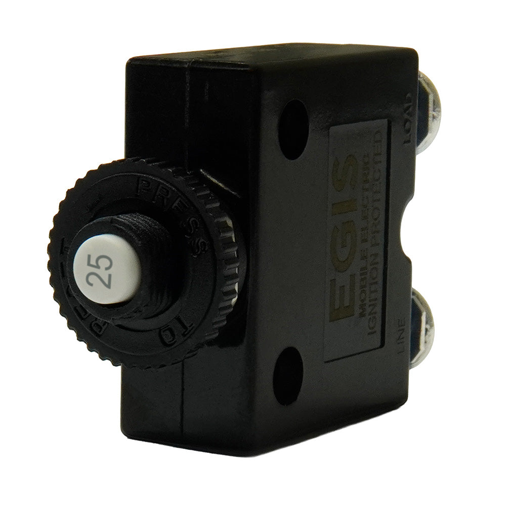 Egis 25A Push Button Panel Mount Circuit Breaker Screw Terminals 471025