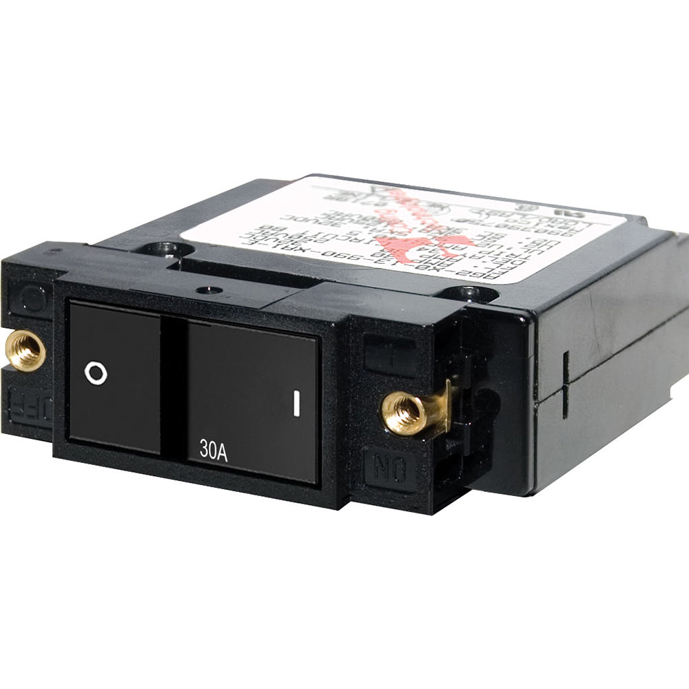 Blue Sea 7406 Single Pole Small Case 2 Flat Rocker Circuit Breaker    30 Amp 7406