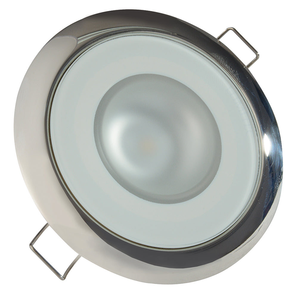 Lumitec Mirage Flush Mount Down Light Glass FinishPolished SS 4Color RedBluePurple Non Dimming wWhite Dimming 113110