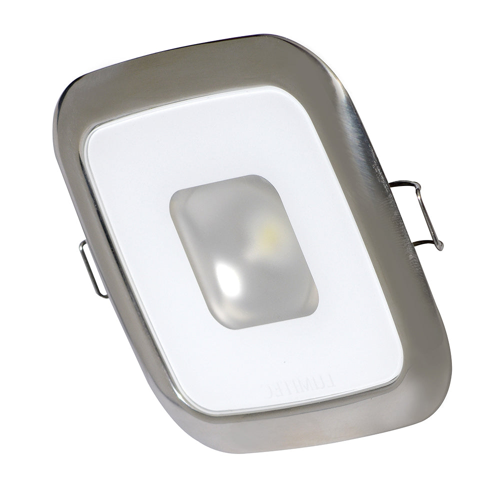 Lumitec Square Mirage Down Light Warm White Dimming HiCRI Polished Bezel 116119