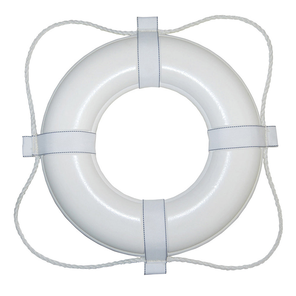 Taylor Made Foam Ring Buoy 24 White wWhite Grab Line 361