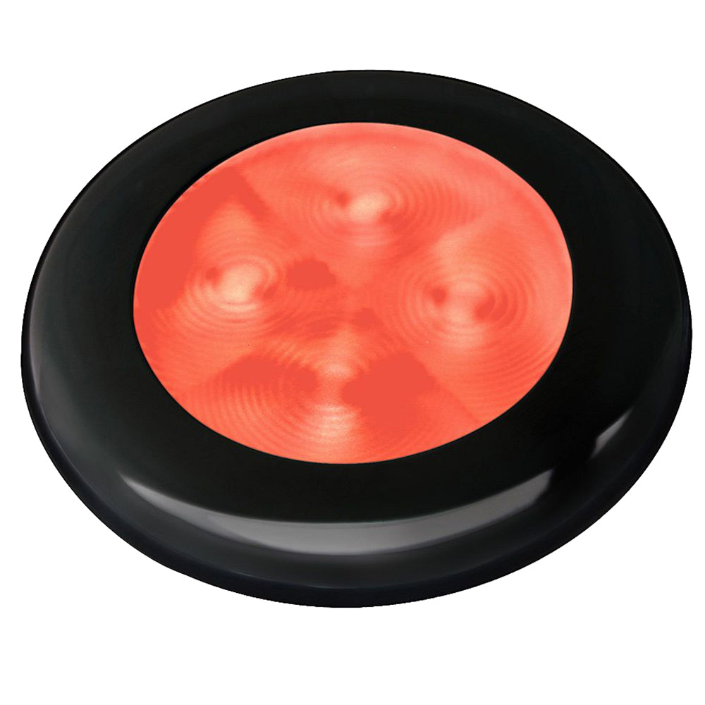 Hella Marine Slim Line LED Enhanced Brightness Round Courtesy Lamp Red LED Black Plastic Bezel 12V 980507251