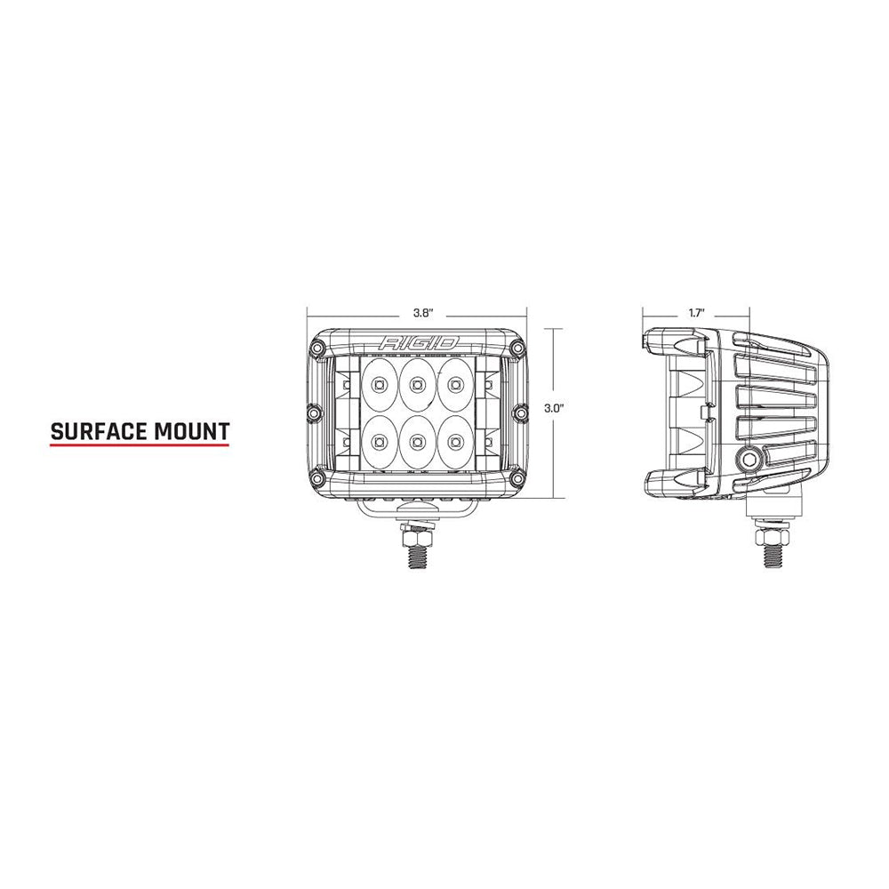 RIGID Industries DSS Series PRO Spot LED Surface Mount Pair White 862213