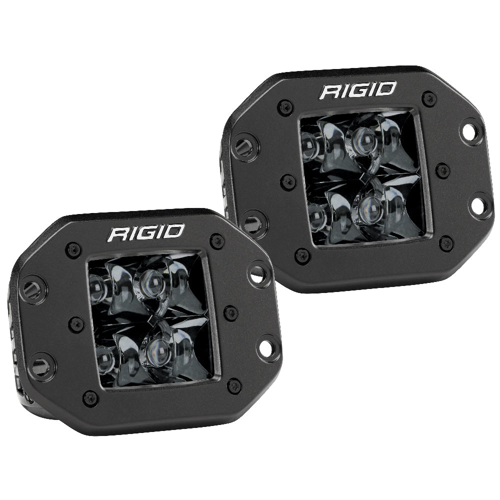 RIGID Industries DSeries PRO Flush Mount  Spot LED  Midnight Edition  Pair  Black 212213BLK