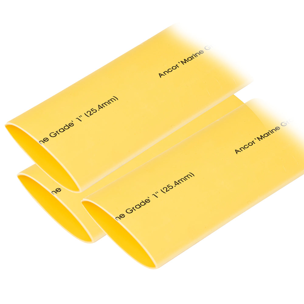 Ancor Heat Shrink Tubing 1 x 12  Yellow  3 Pieces 307924