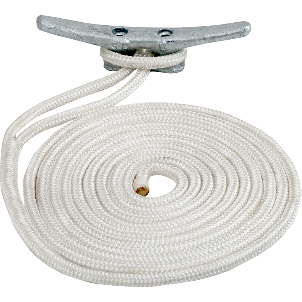 SeaDog Double Braided Nylon Dock Line  58 x 25  White 302116025WH1