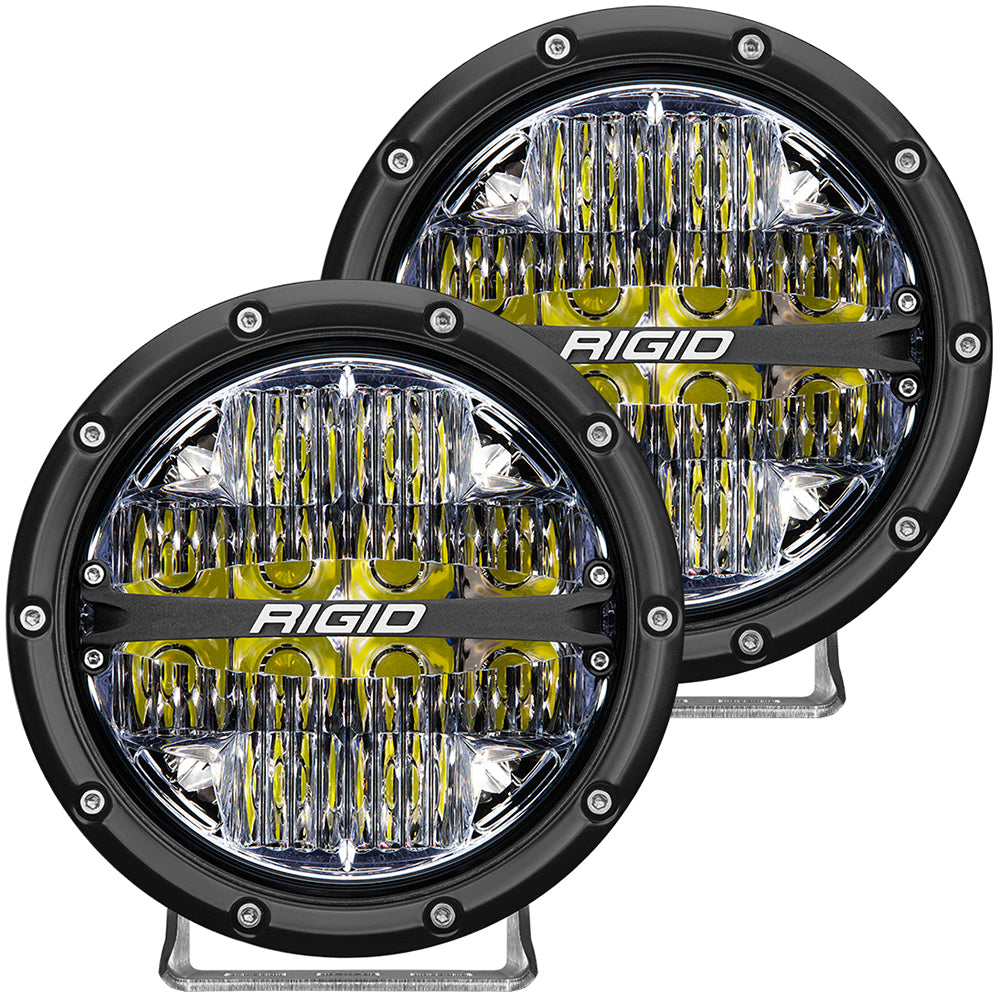 RIGID Industries 360Series 6 LED OffRoad Fog Light Drive Beam wWhite Backlight Black Housing 36204