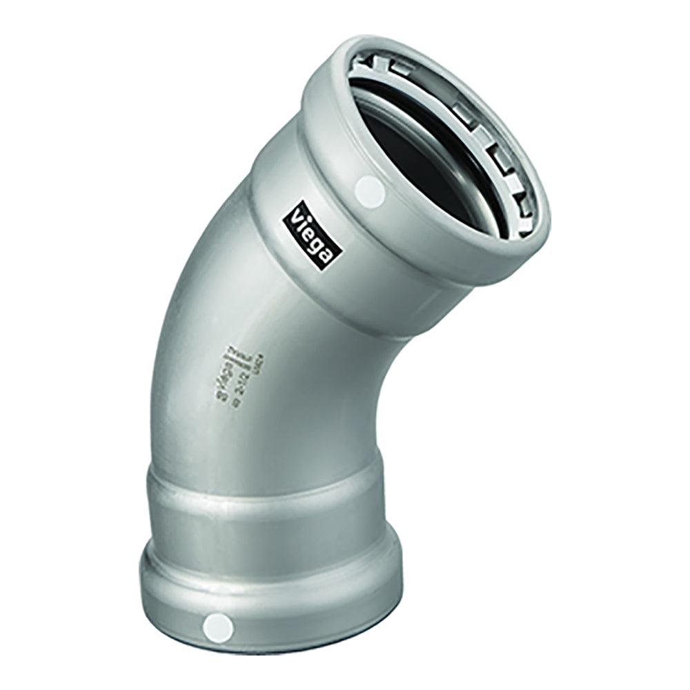 Viega MegaPress 212 45 Carbon Steel Elbow wFKM Double Press Connection Smart Connect Technology 26530