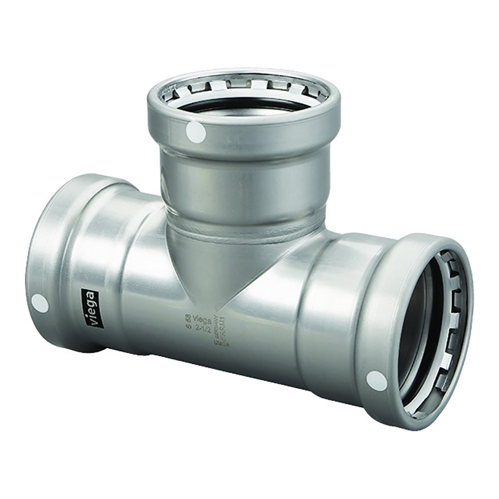 Viega MegaPress 3 Carbon Steel Tee wFKM Triple Press Connection Smart Connect Technology 26565