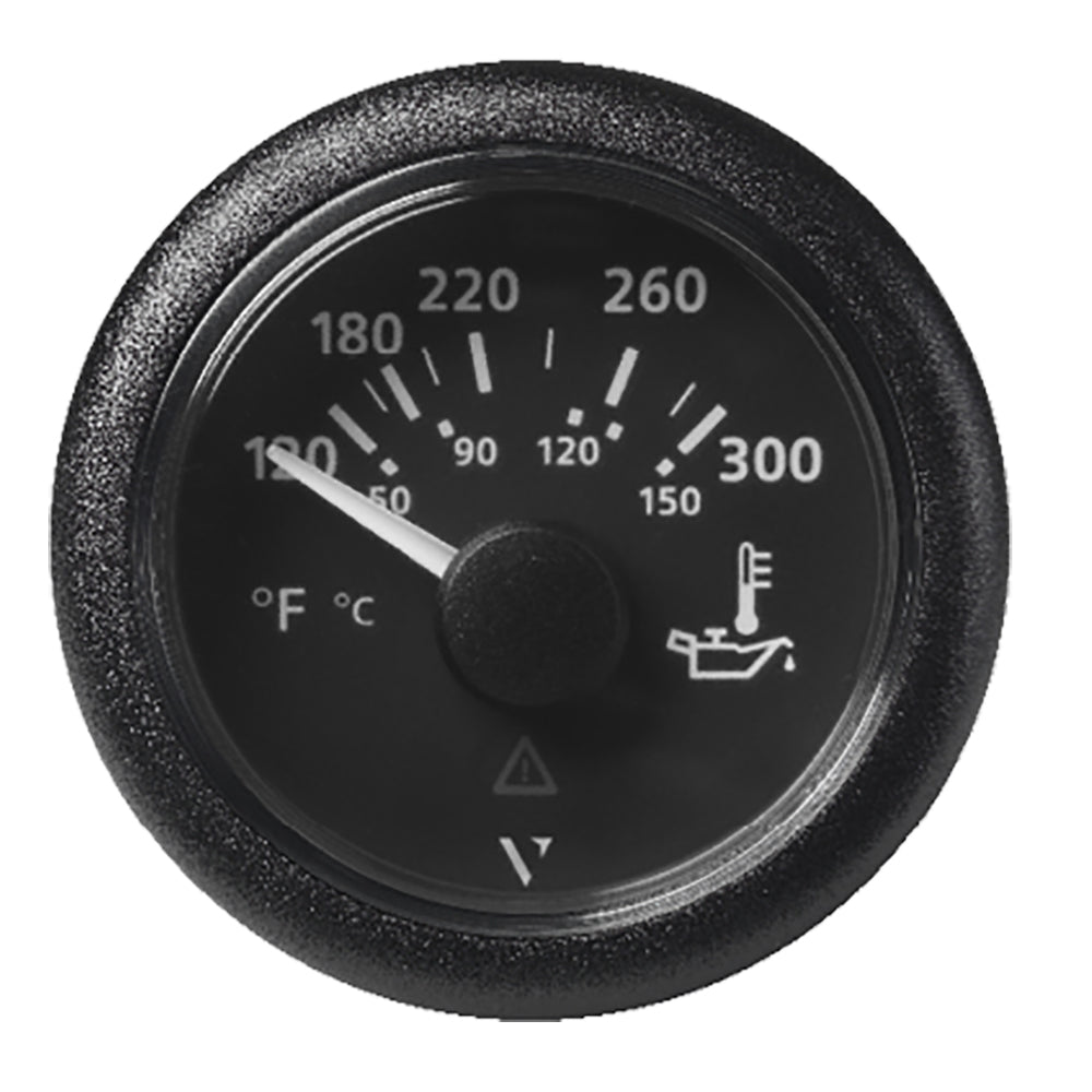 Veratron 52MM 2116 ViewLine Oil Temperature Gauge 120300F  Black Dial  Bezel A2C59514165