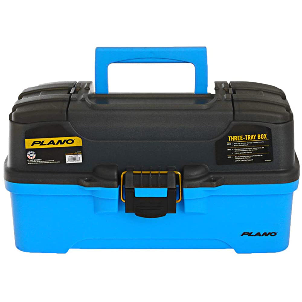 Plano 3Tray Tackle Box wDual Top Access Smoke Bright Blue PLAMT6231