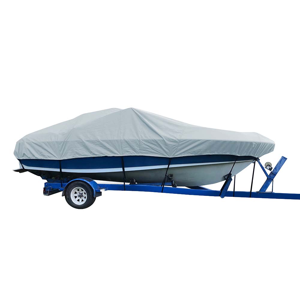 Carver SunDURA StyledtoFit Boat Cover f245 VHull Low Profile Cuddy Cabin Boats wWindshield Rails Grey 77724S11