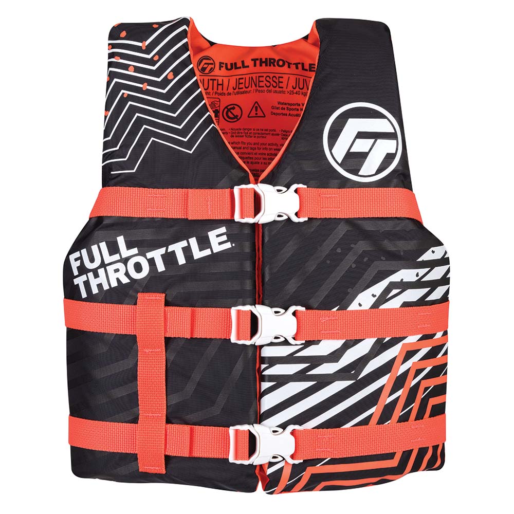 Full Throttle Youth Nylon Life Jacket  PinkBlack 11220010500222