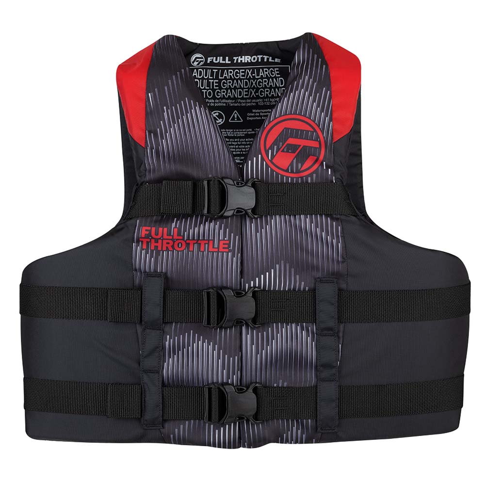 Full Throttle Adult Nylon Life Jacket 4XL7XL RedBlack 11220010011022