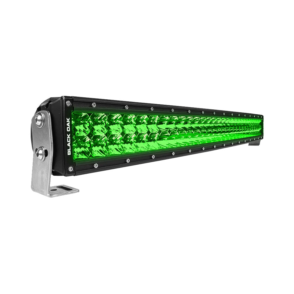 Black Oak 30 Curved Double Row Green LED Hog Hunting Light Bar Combo Optics Black Housing Pro Series 30 30CGD3OS