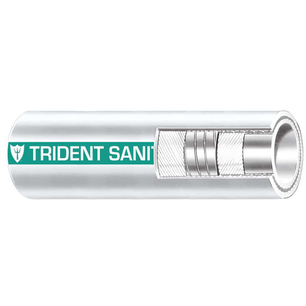 Trident Marine 112 x 50 Coil Premium Marine Sanitation Hose White wGreen Stripe 1021126