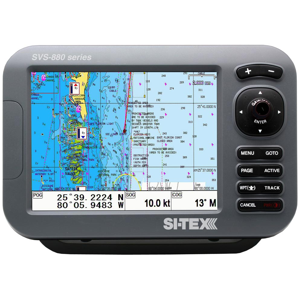 SITEX Standalone 8 Chartplotter System wColor LCD Internal  External GPS Antenna  CMAP 4D Card SVS880CE