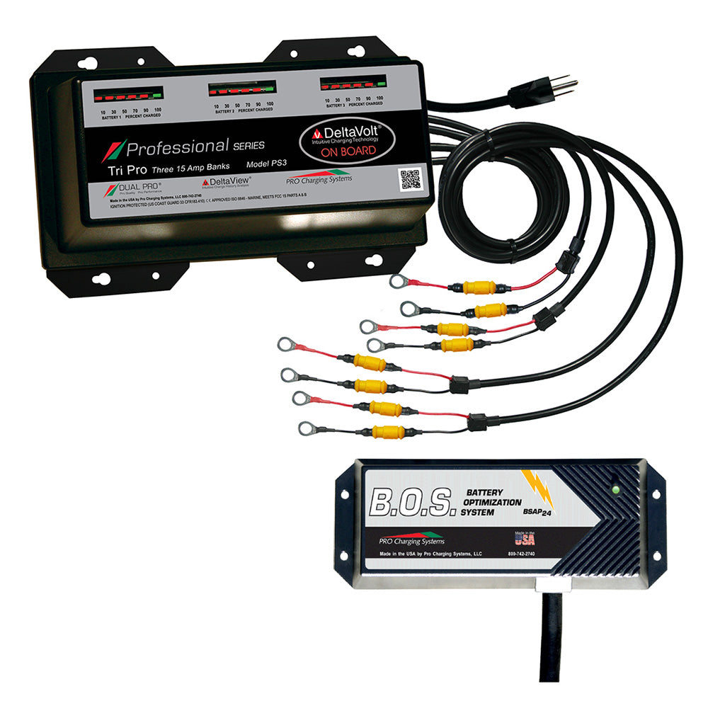 Dual Pro PS3 3 Bank Battery Charger w2 Bank BOS PS3BOS12V2