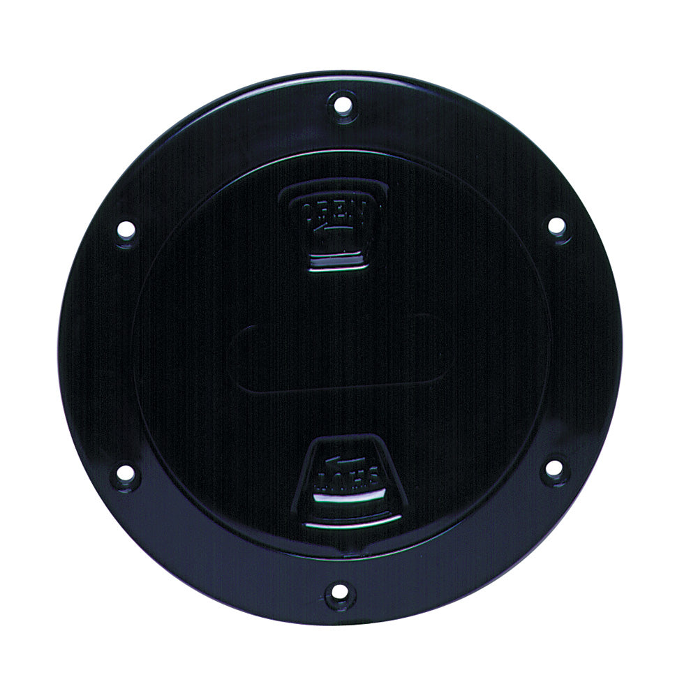 Beckson 4 Smooth Center ScrewOut Deck Plate  Black DP40B