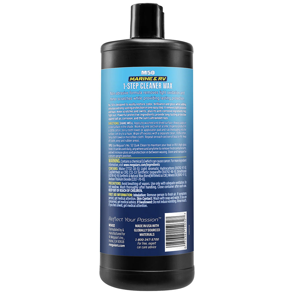 Meguiars 50 BoatRV Cleaner Wax  Liquid 32oz M5032
