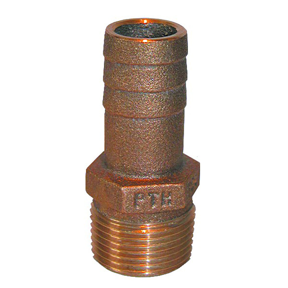 GROCO 12 NPT x 12 ID Bronze Pipe to Hose Straight Fitting PTH500