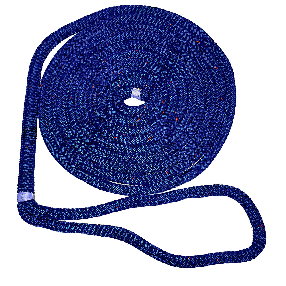 New England Ropes 38 Double Braid Dock Line  Blue wTracer  15 C50531200015