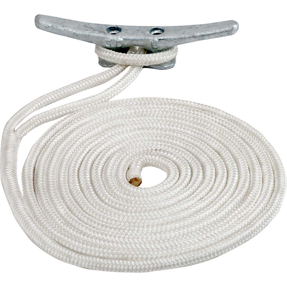 SeaDog Double Braided Nylon Dock Line  38 x 25  White 302110025WH1