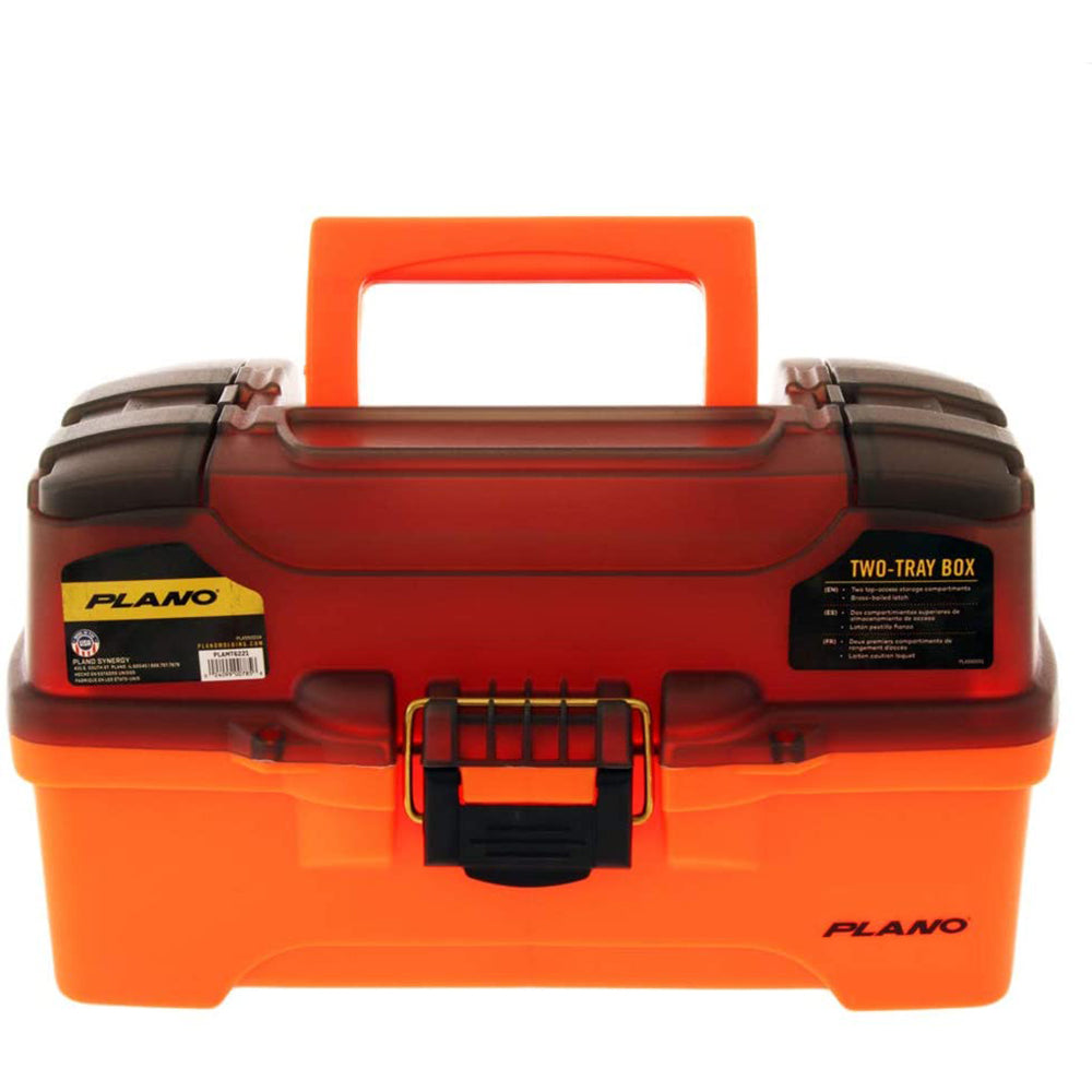 Plano 2Tray Tackle Box wDual Top Access  Smoke  Bright Orange PLAMT6221