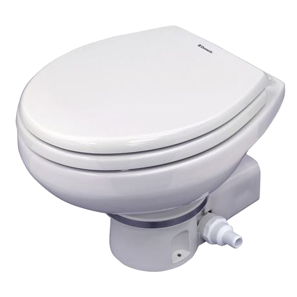 Dometic MasterFlush 7160 White Electric Macerating Toilet  12V wOrbit Base  Raw Water Flush 304716001