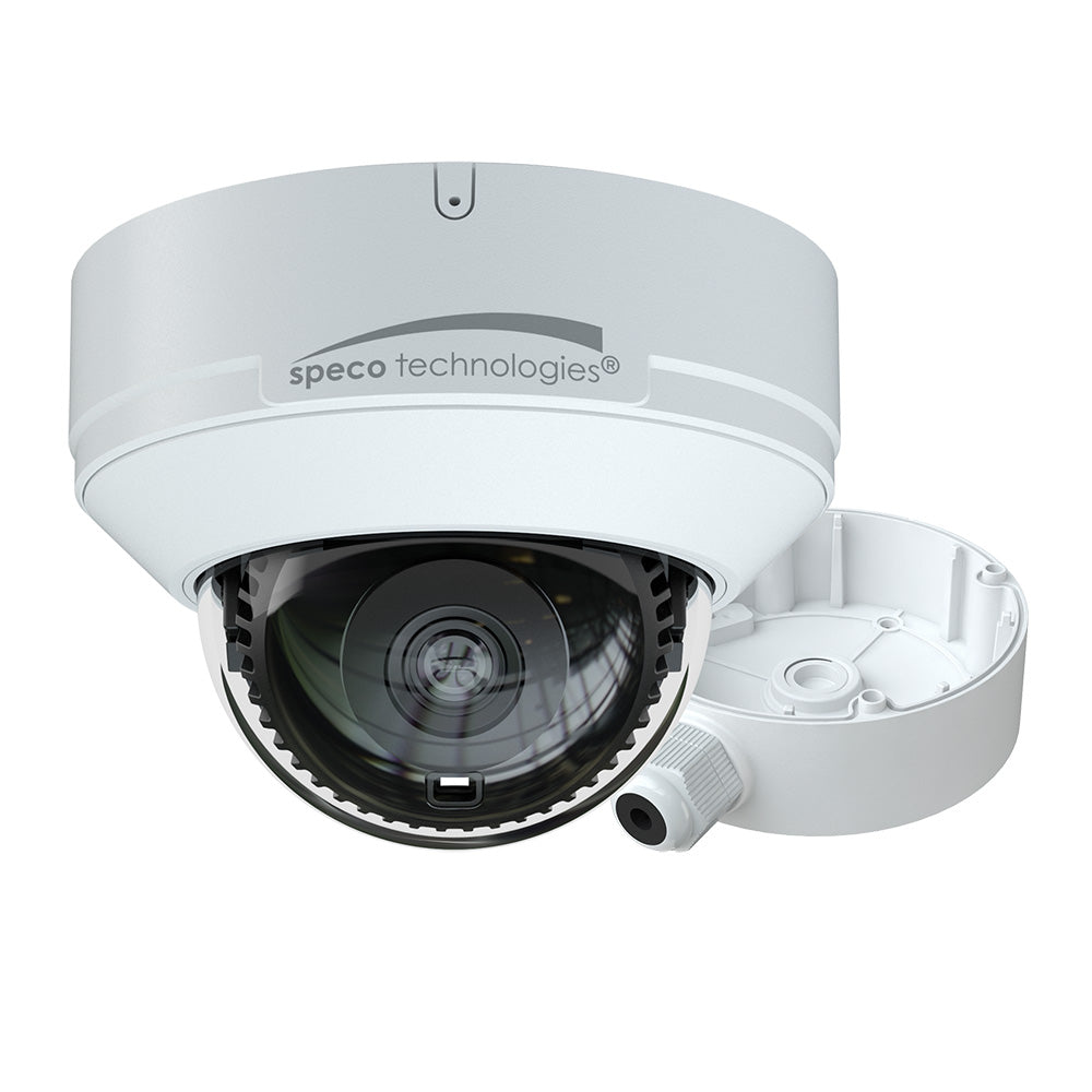 Speco 4MP H265 AI IP Dome Camera wIR  28mm Fixed Lens  Junction Box O4D9