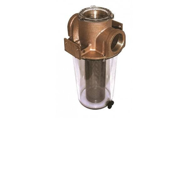 Groco Thru Hull Fittings & Strainers Bronze Raw Water Intake Strainer w/Plastic Basket GRO-ARG-1500P