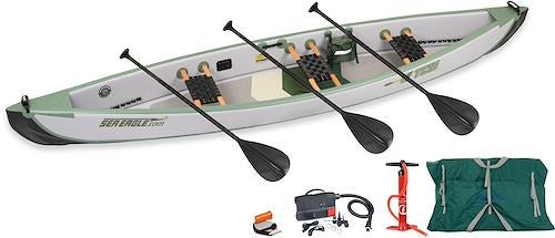 SEA EAGLE TC16 Travel Canoe Electric Pump 3 Person Package TC16K_EP3W