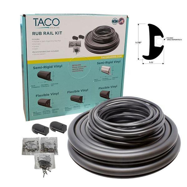 Taco Marine Boat Rub Rail Rub Rail Kit 1 7/8" x 1 3/8" x 70" TAC-V11-3426BBK70-2