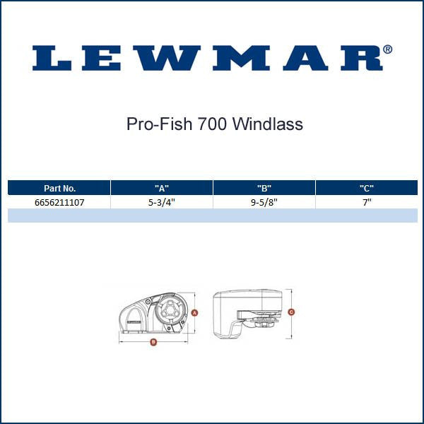 Lewmar Marine Horizontal Windlasses Pro-Fish 700 Horizontal Free Fall Windlass LEW-6656211967-310