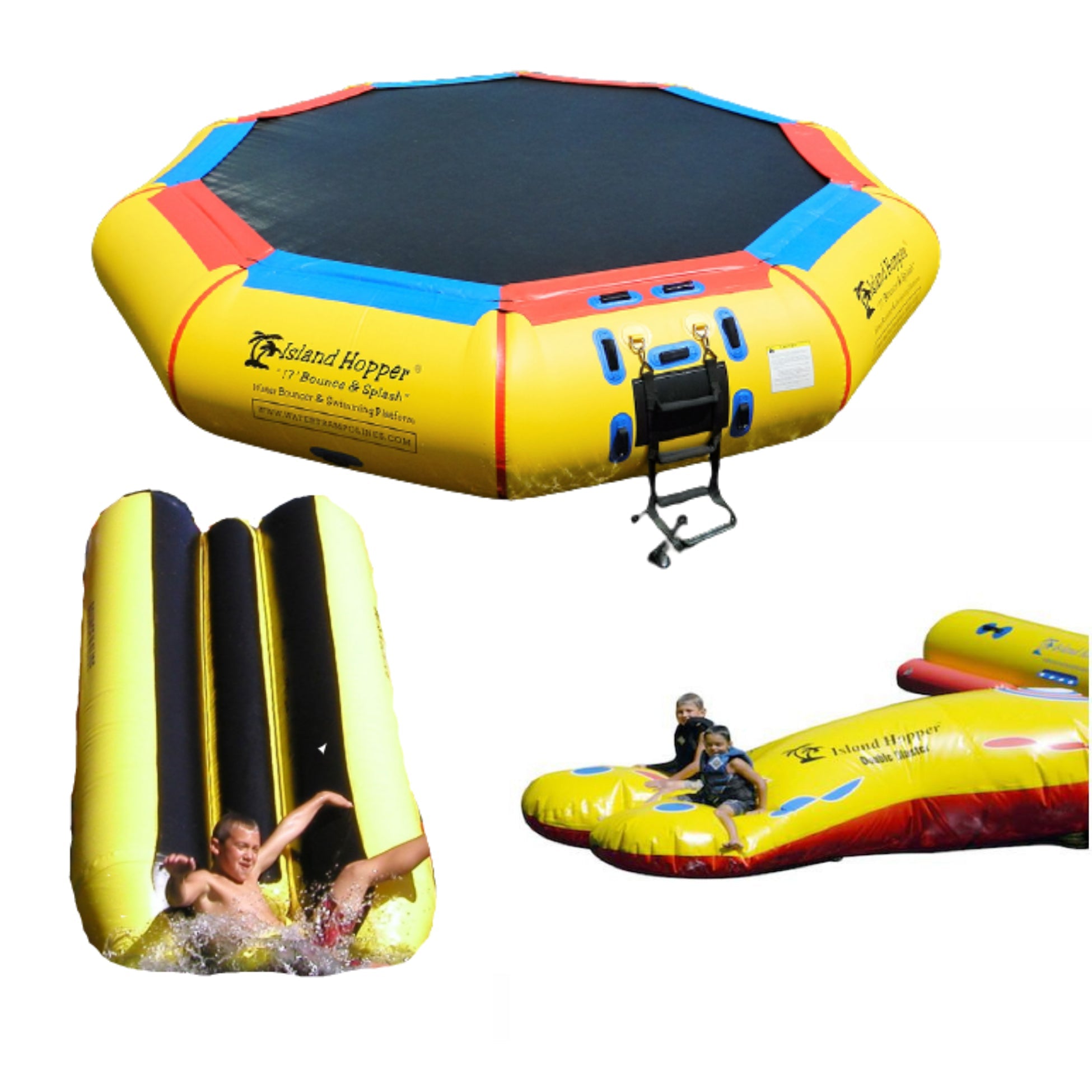 Island Hopper 17′ Bounce-N-Splash Padded Water Bouncer  17BNS