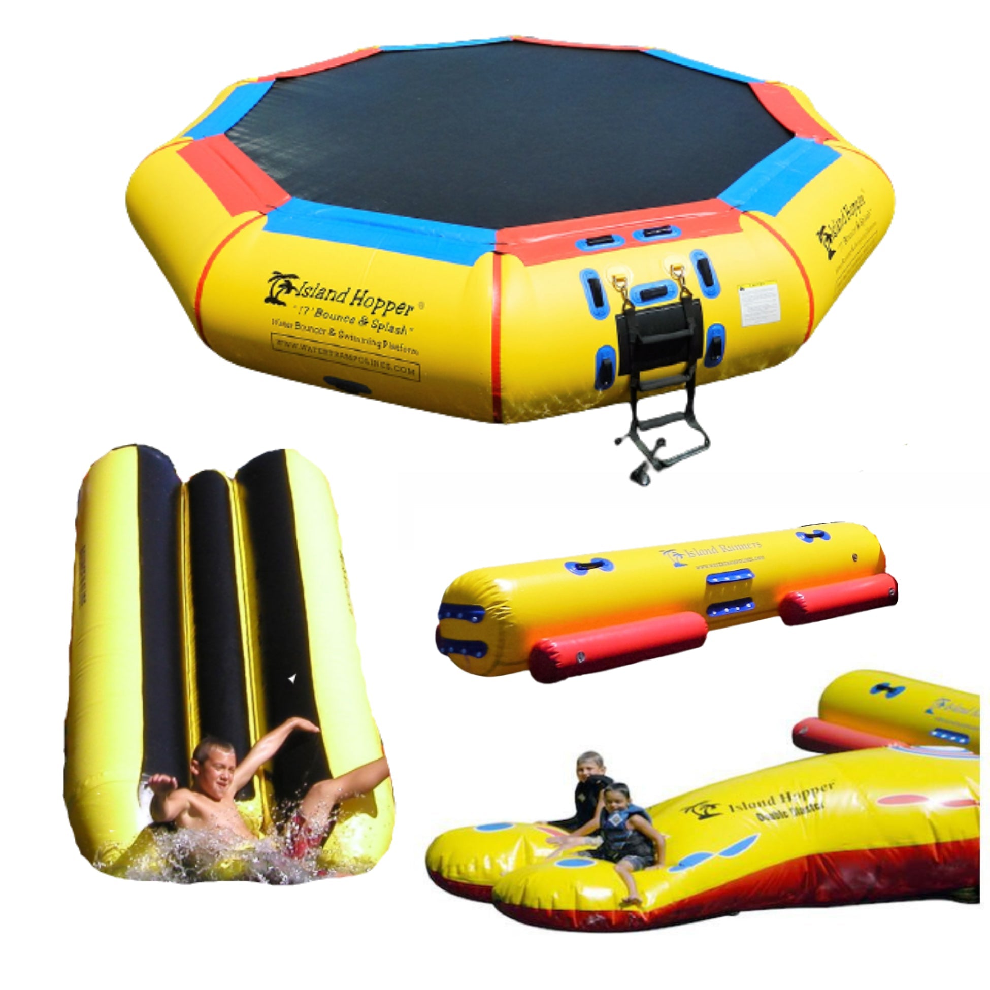 Island Hopper 17′ Bounce-N-Splash Padded Water Bouncer  17BNS