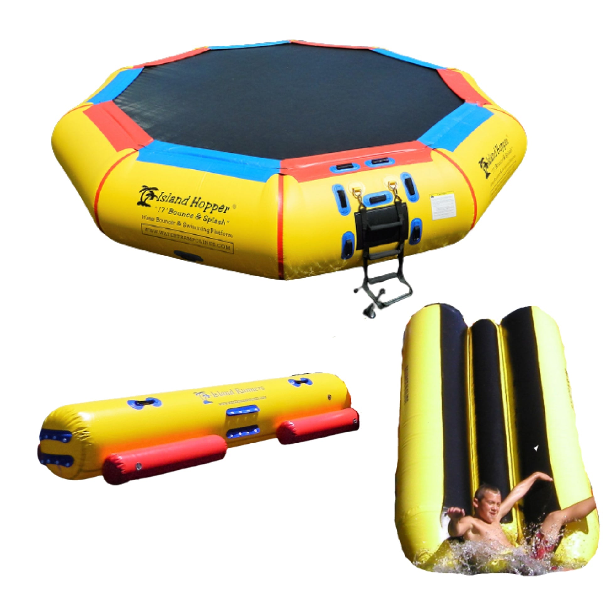 Island Hopper 17′ Bounce-N-Splash Padded Water Bouncer  17BNS